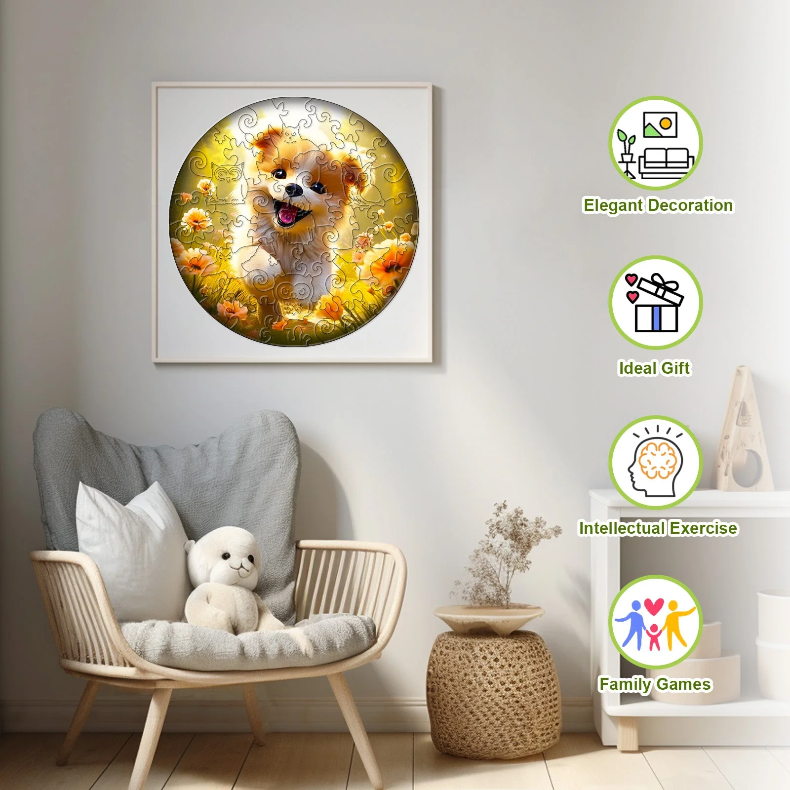 Kids Early Learning Wooden Puppy Puzzle - Image 4