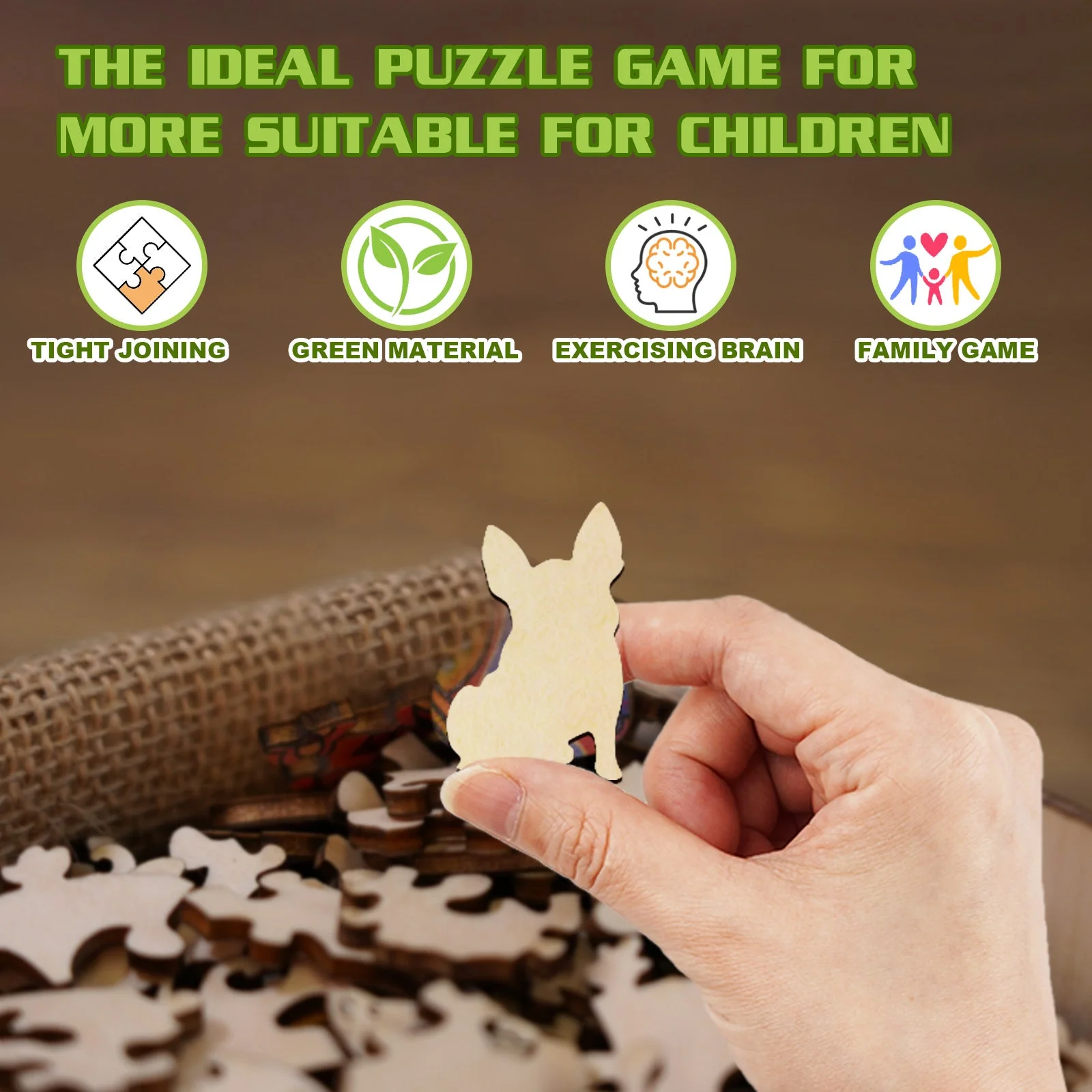 Kids Early Learning Wooden Puppy Puzzle - Image 5