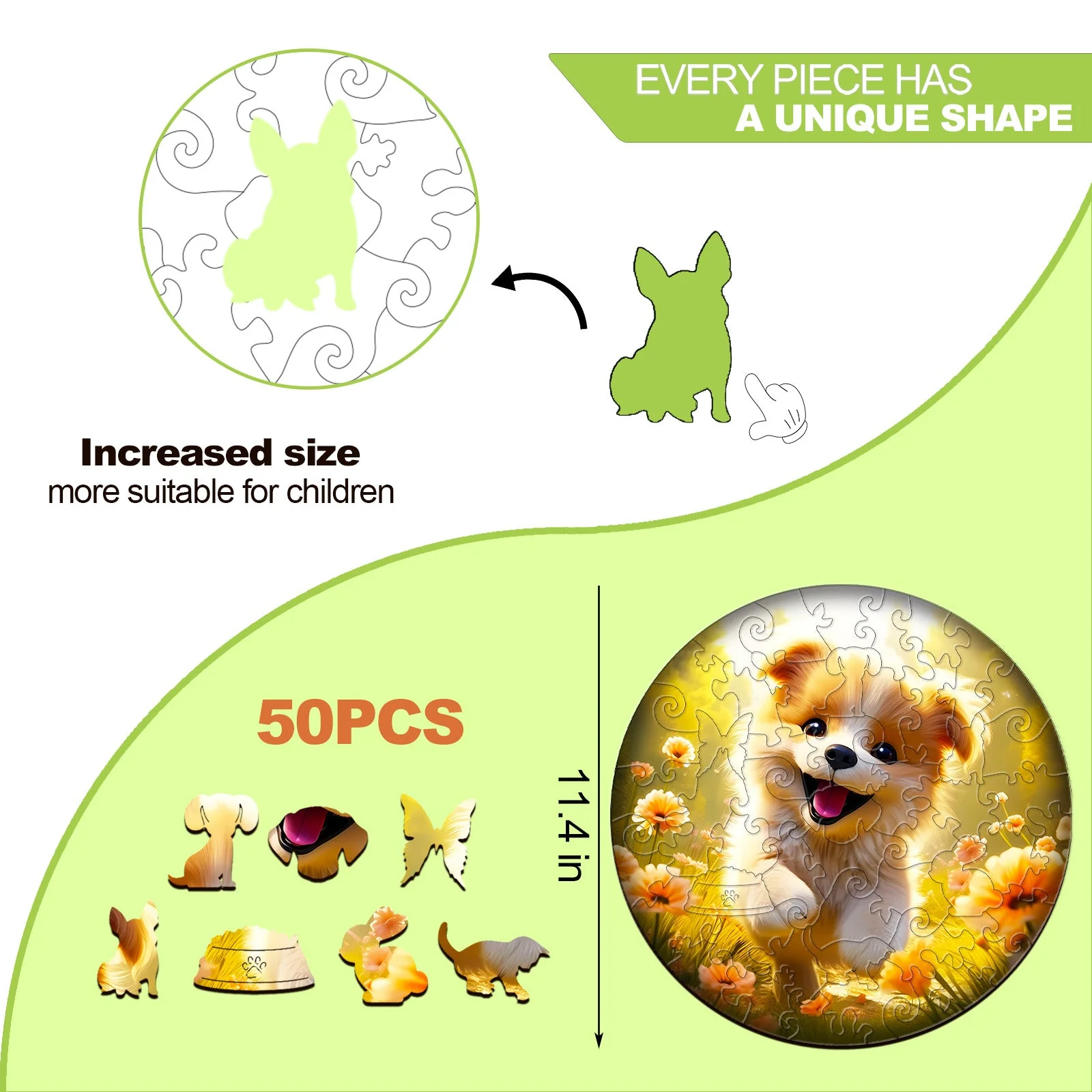 Kids Early Learning Wooden Puppy Puzzle - Image 6