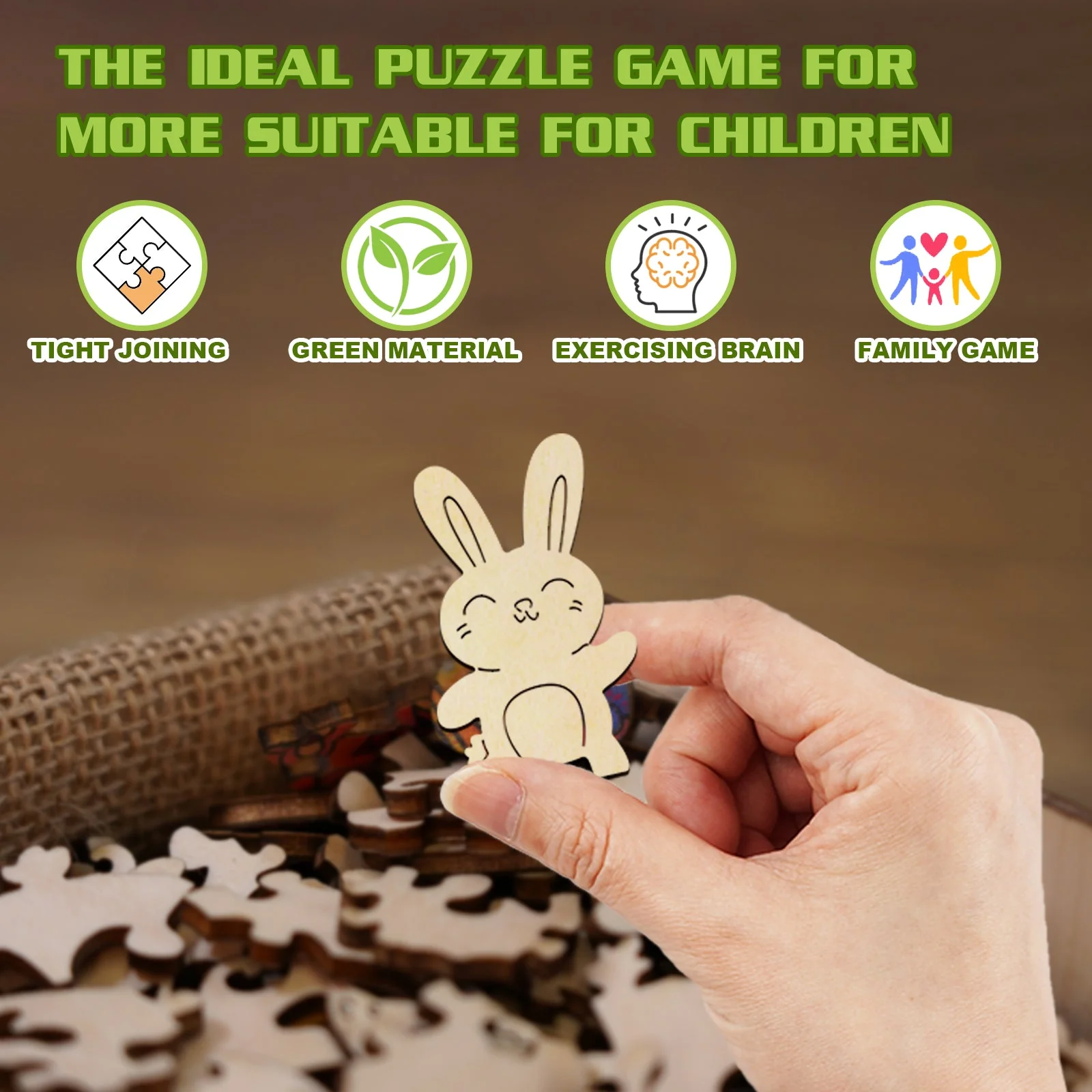 Kids Early Learning Wooden Rabbit Puzzle - Image 5