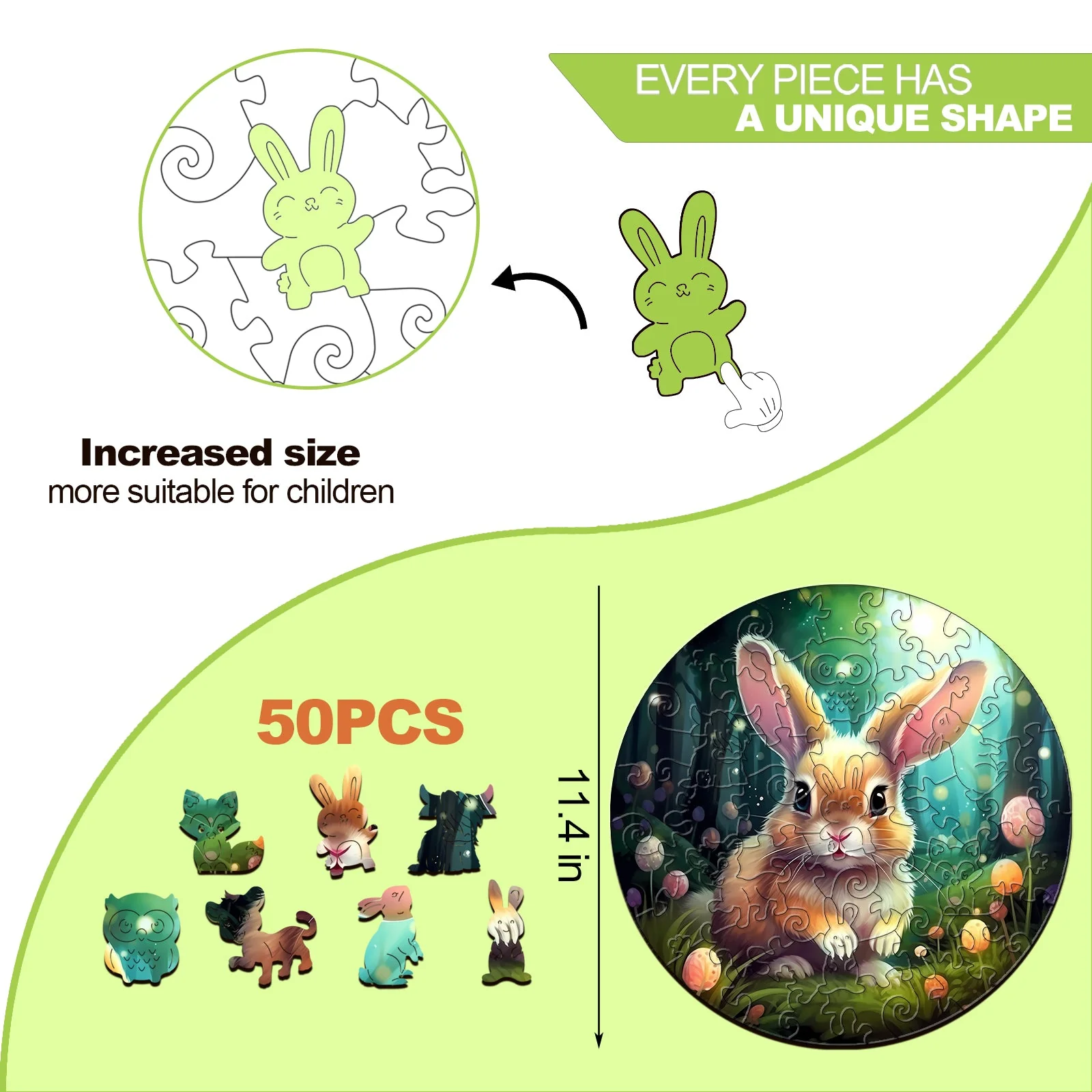 Kids Early Learning Wooden Rabbit Puzzle - Image 6