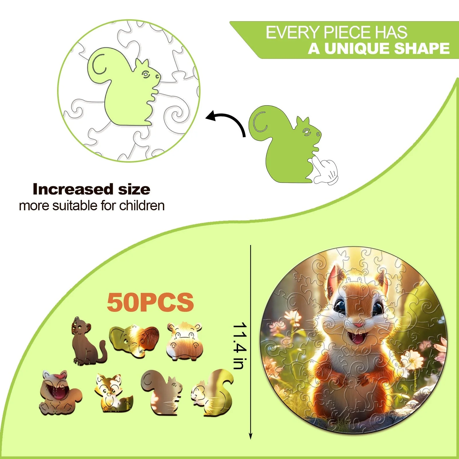 Kids Early Learning Wooden Squirrel Puzzle - Image 6