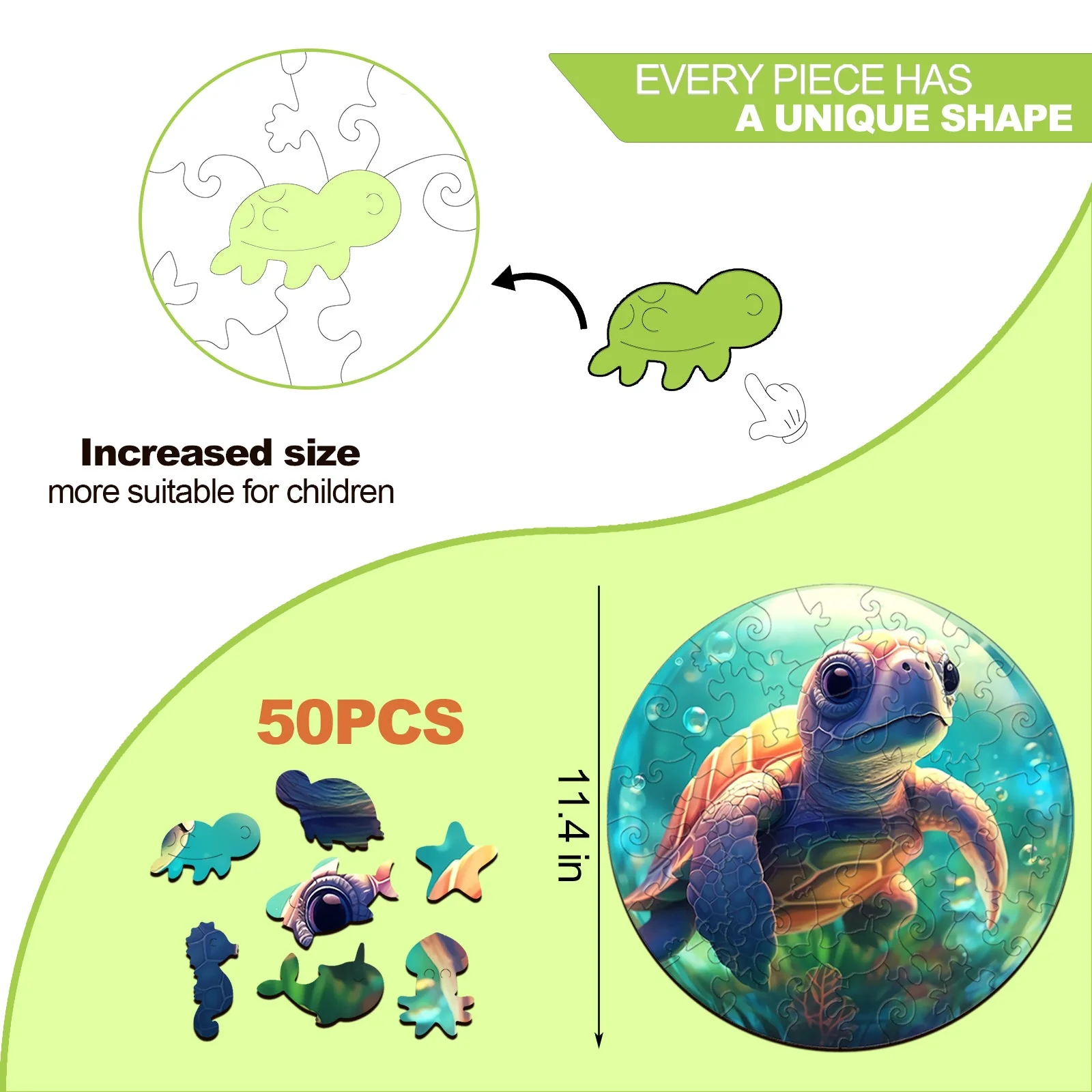 Kids Early Learning Wooden Turtle Puzzle - Image 6