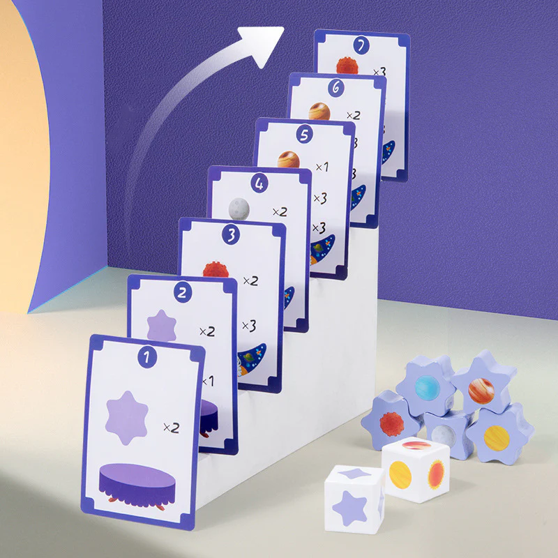 Children's Wooden Star Balance Building Blocks Early Learning Toys - Image 4