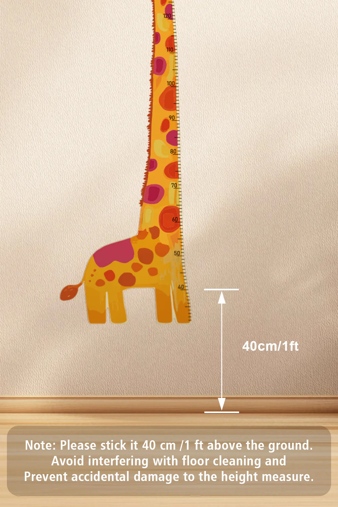 Colorful Giraffe Growth Chart Wall Decal - Image 4