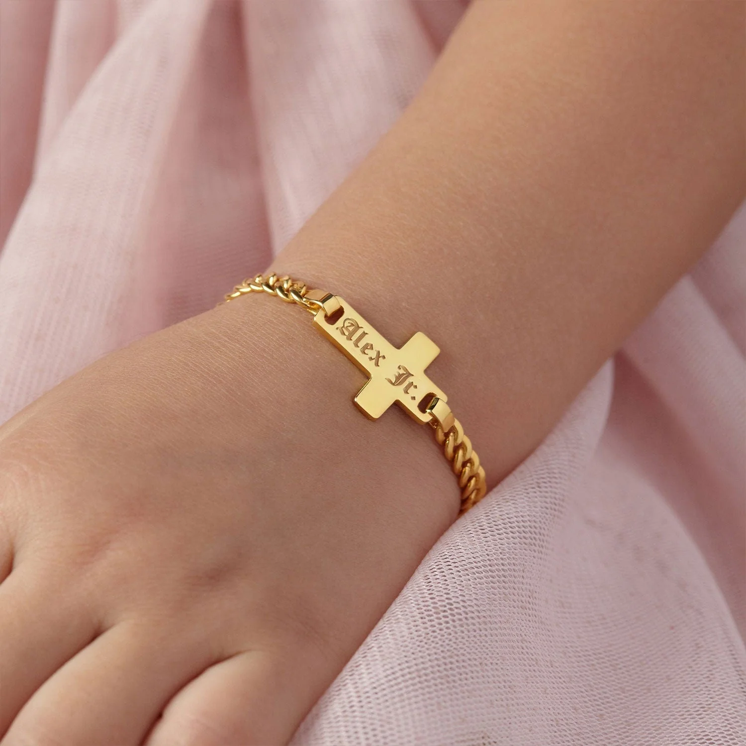 Cross Personalized Kids Name Bracelet - Image 2