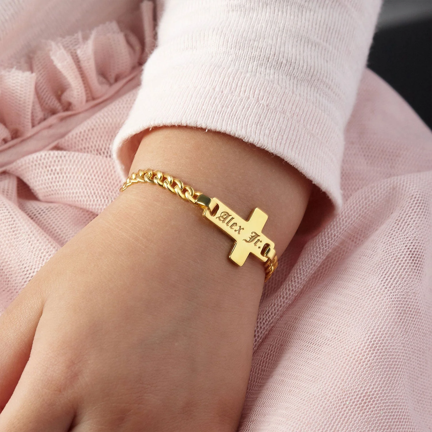 Cross Personalized Kids Name Bracelet - Image 3