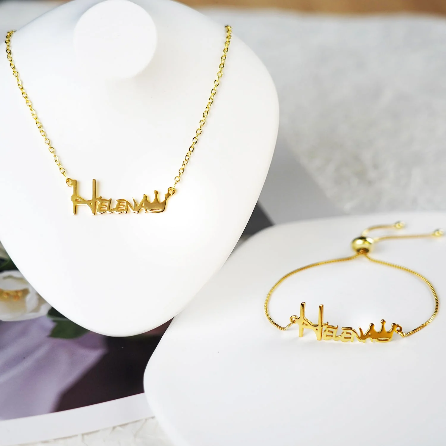 Crown Personalized Baby Name Jewelry Set - Image 10