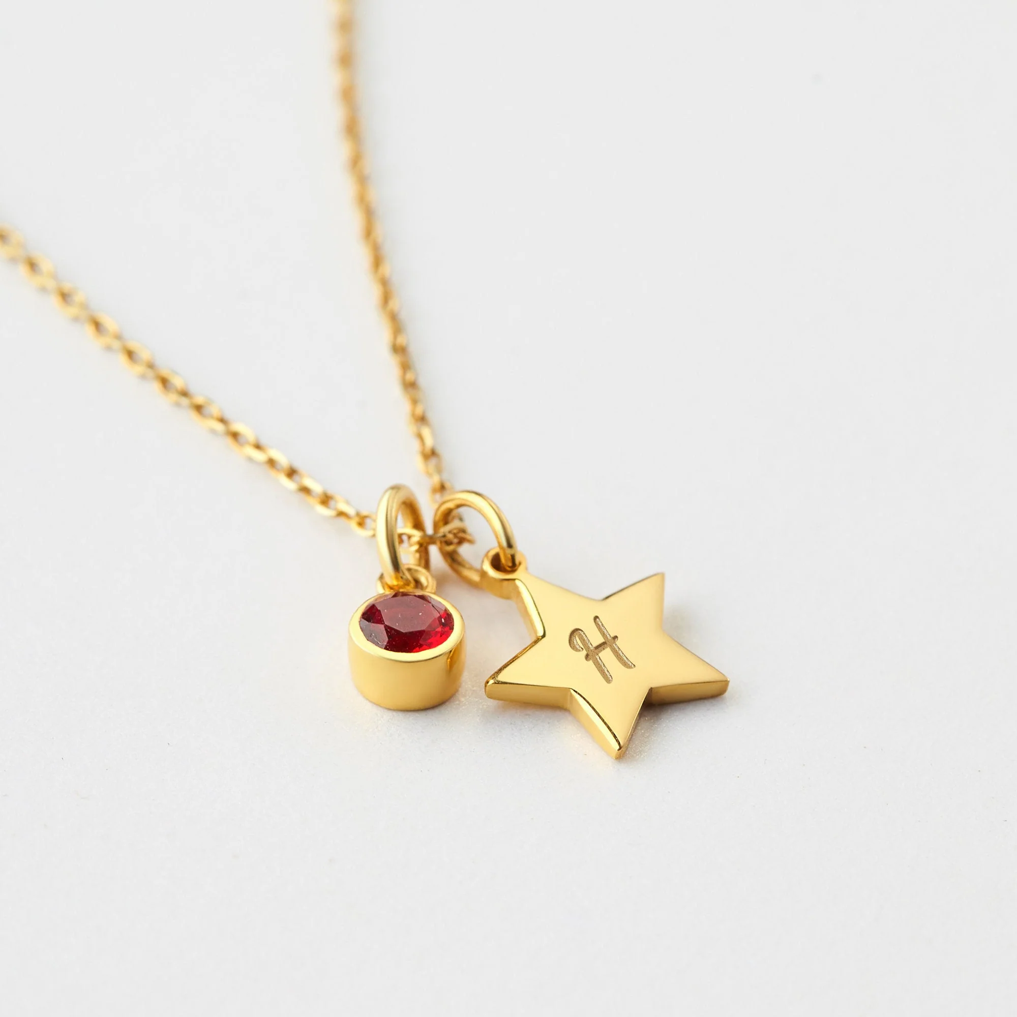 Custom Initial and Birthstone Children's Necklace - Image 8