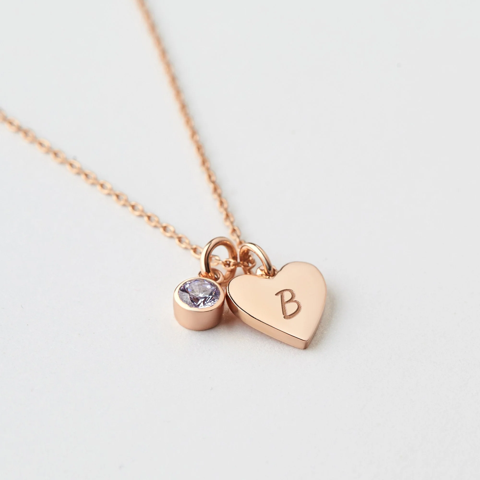 Custom Initial and Birthstone Children's Necklace - Image 9