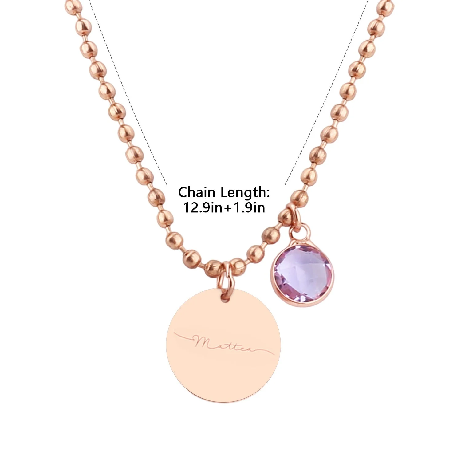 Custom Kids Name and Birthstone Charm Necklace - Image 10