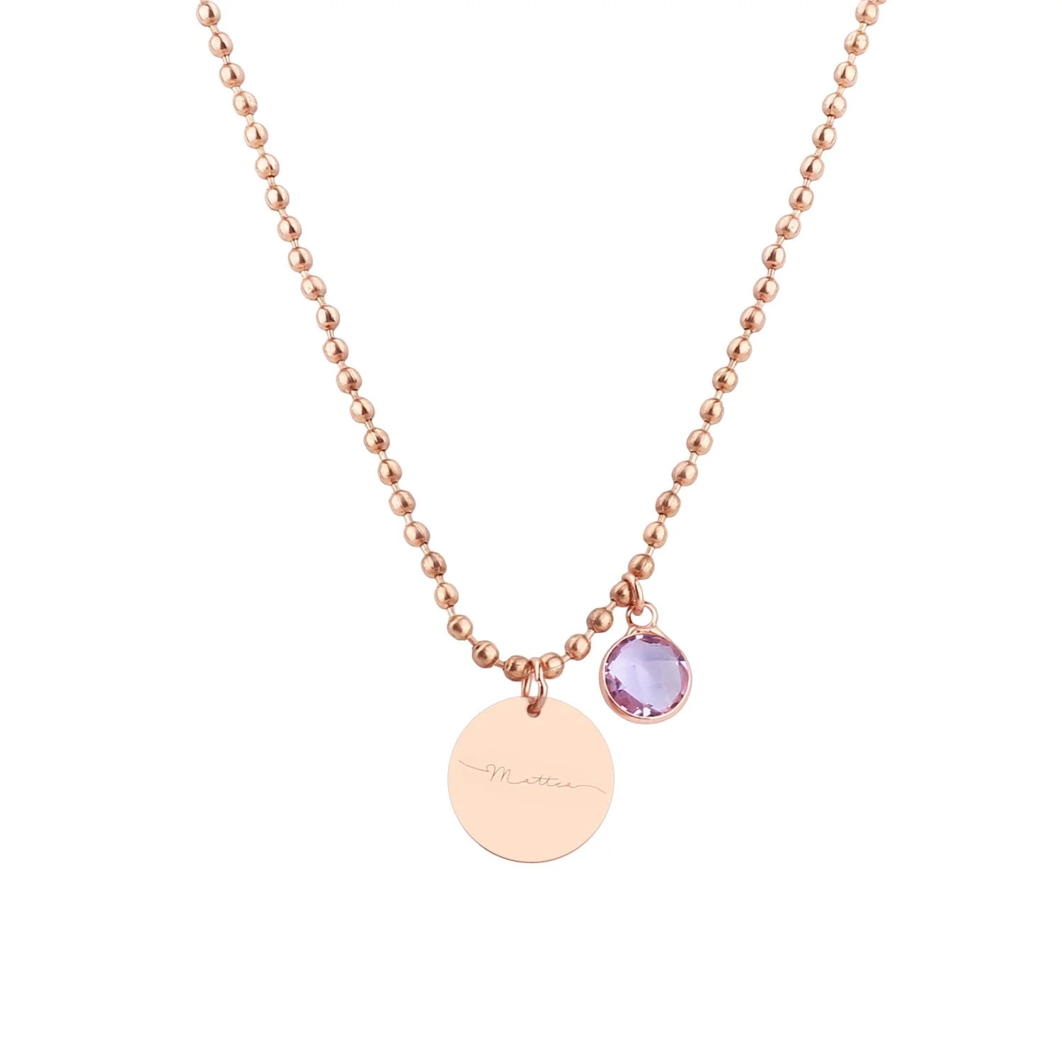 Custom Kids Name and Birthstone Charm Necklace - Image 2