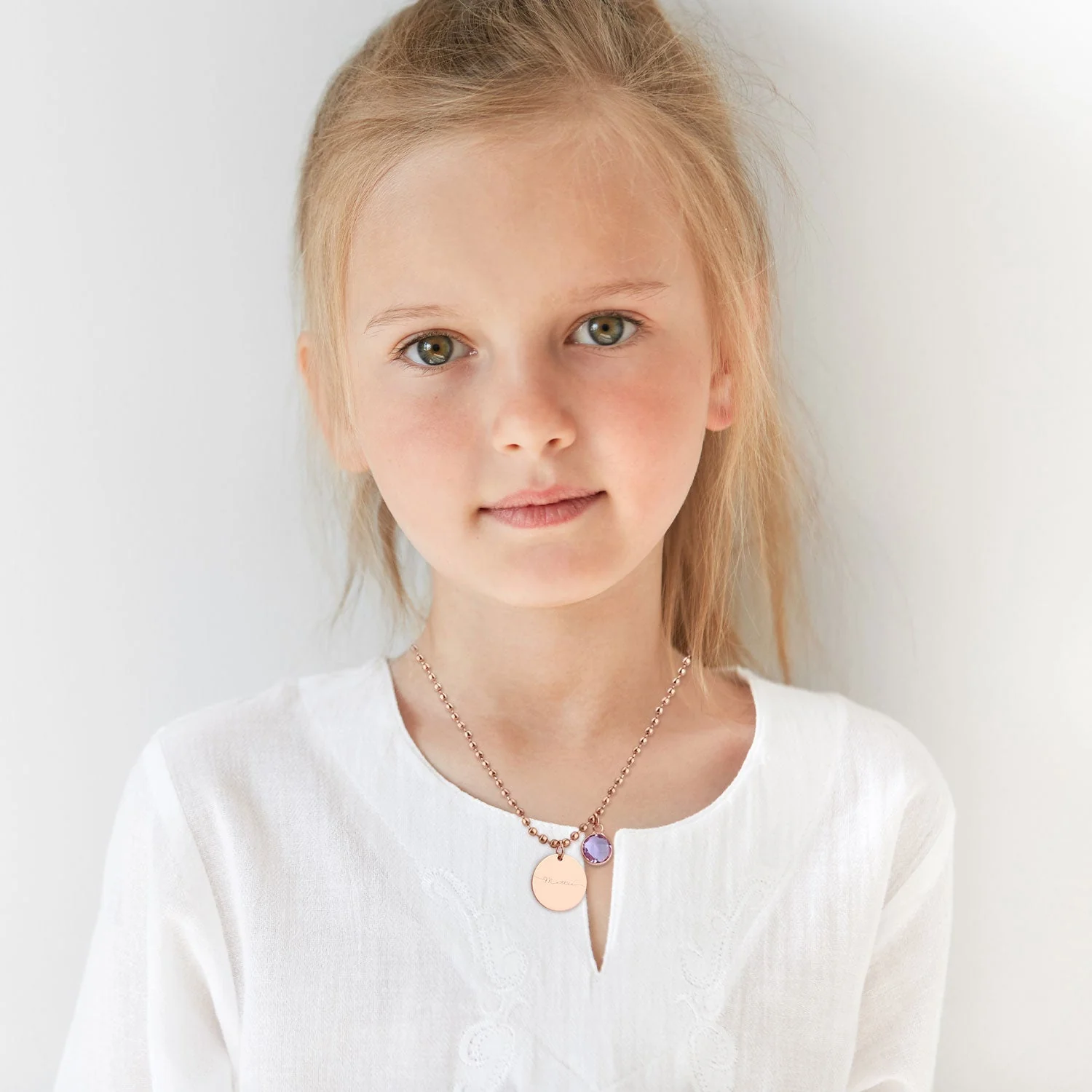 Custom Kids Name and Birthstone Charm Necklace - Image 4