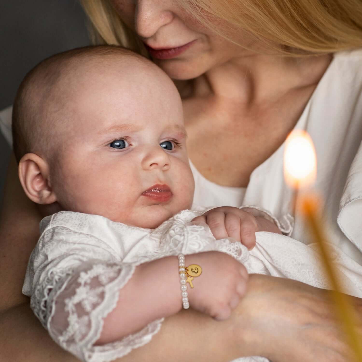 Personalized Children's Pearl Bracelet with Initial Charm - Image 4