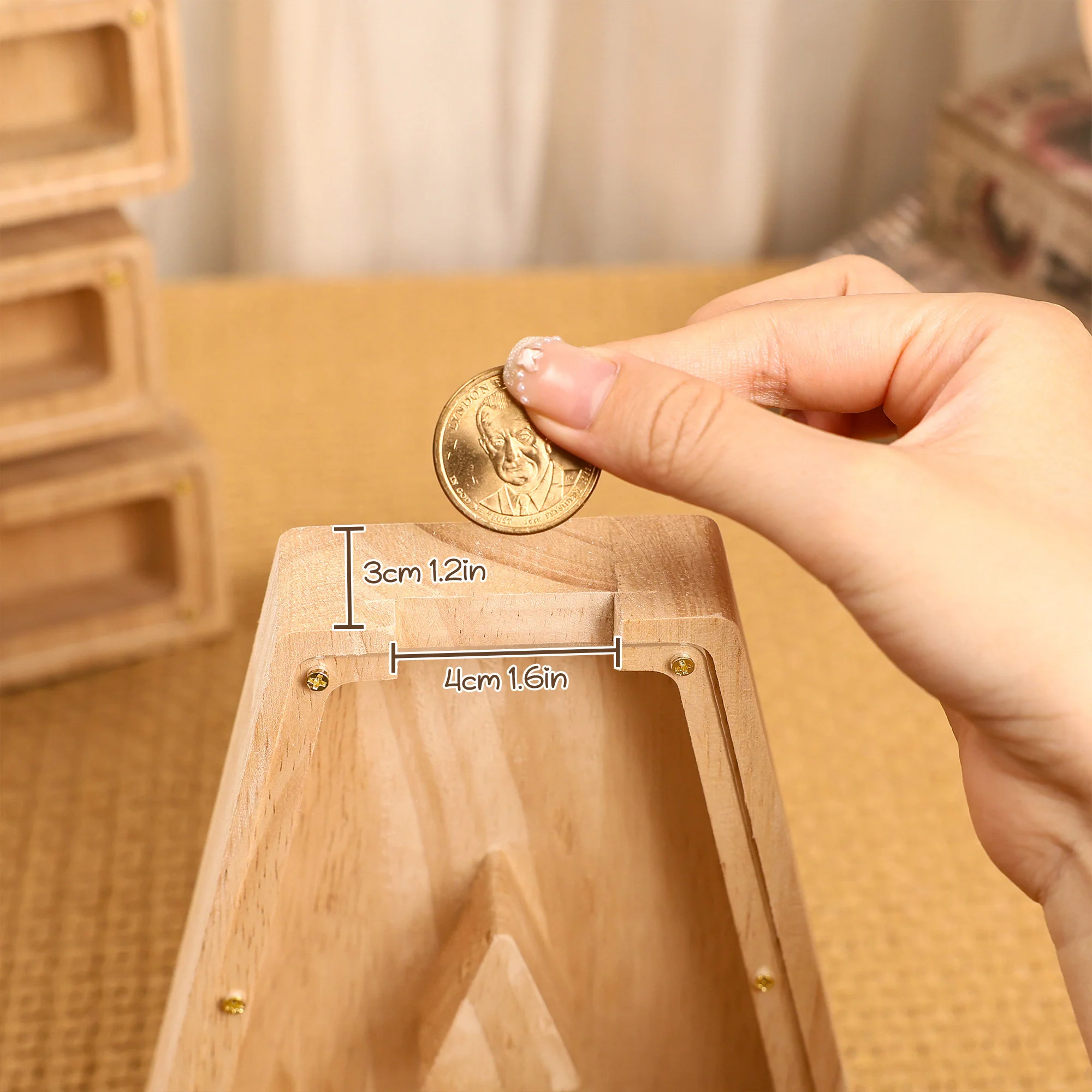 Custom Wooden Letter Coin Piggy Bank For Kids - Image 4
