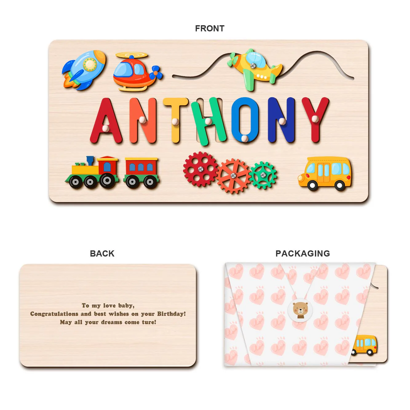 Personalized Baby Name Educate Puzzle Advanced Toys - Image 7