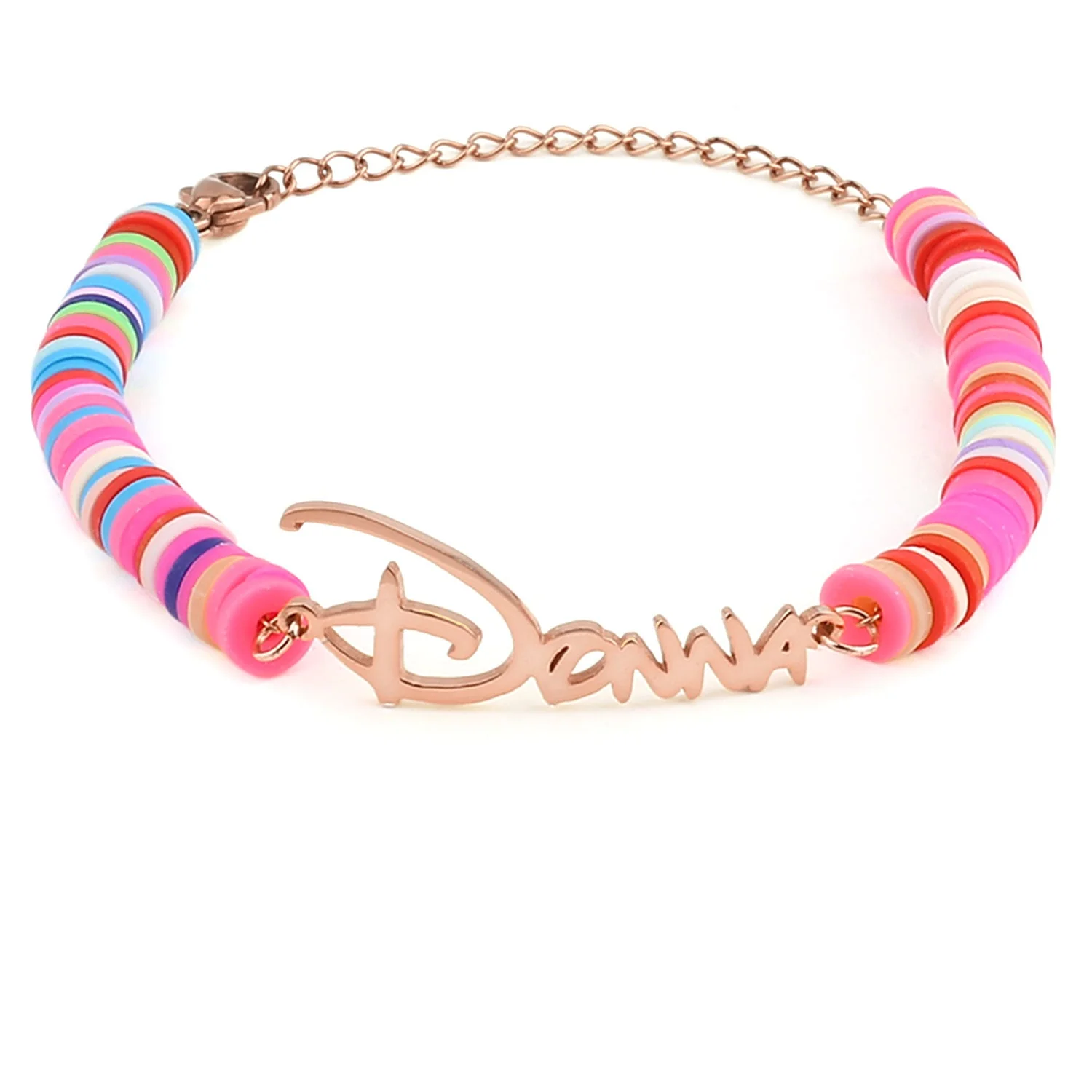 Customized Kids Name Colored Clay Bracelet - Image 3