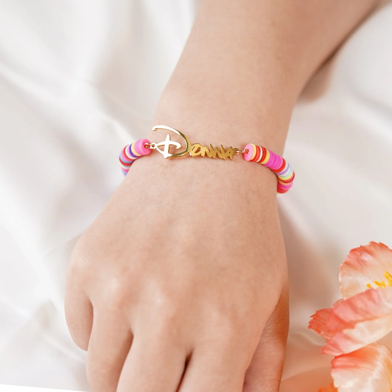 Customized Kids Name Colored Clay Bracelet - Image 8