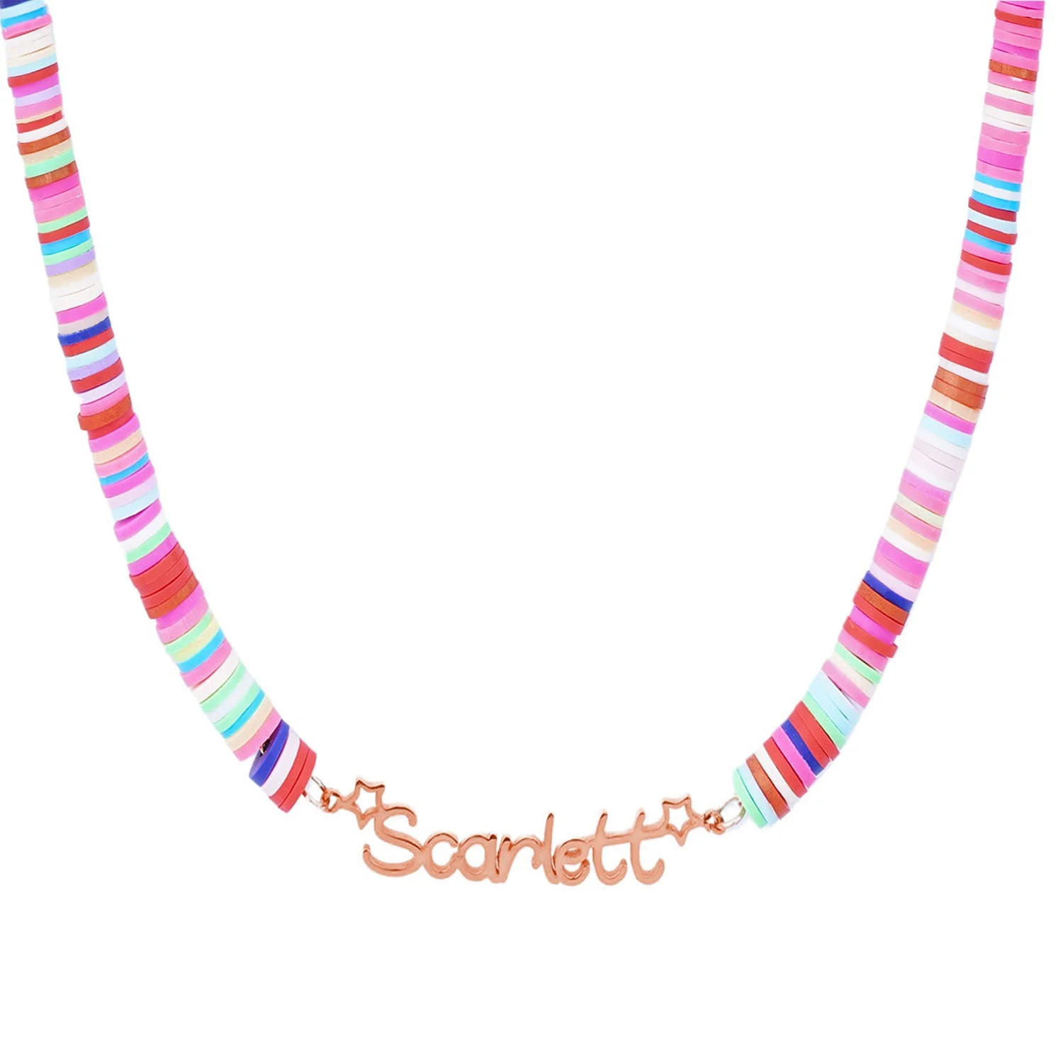 Customized Name Kid's Colored Clay Necklace - Image 6
