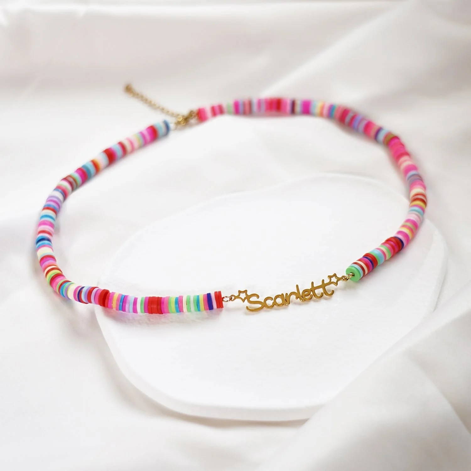 Customized Name Kid's Colored Clay Necklace - Image 7
