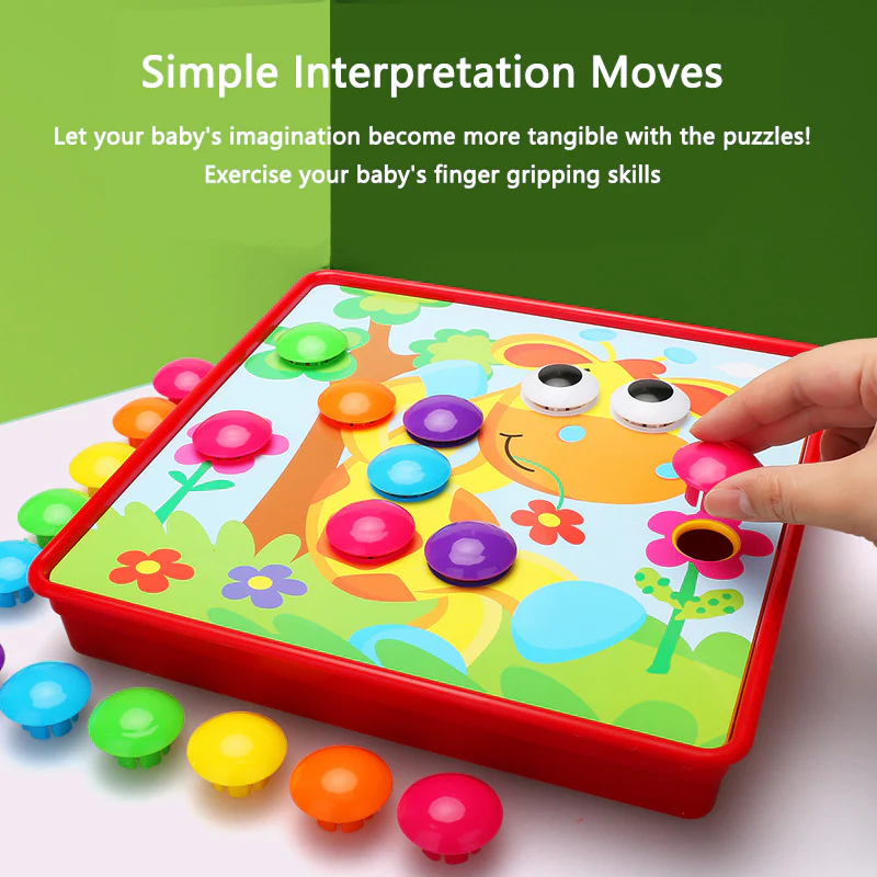 DIY educational toys large particles mushroom nail puzzle - Image 2