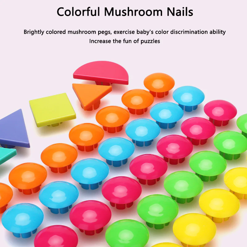 DIY educational toys large particles mushroom nail puzzle - Image 4