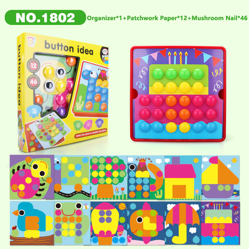DIY educational toys large particles mushroom nail puzzle - Image 7