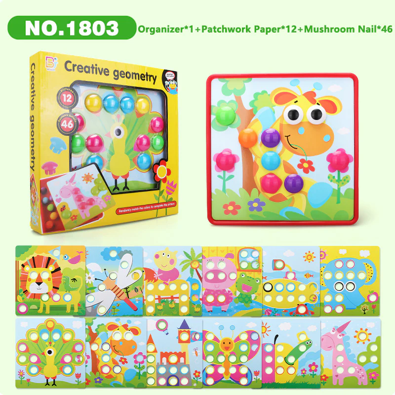 DIY educational toys large particles mushroom nail puzzle - Image 8