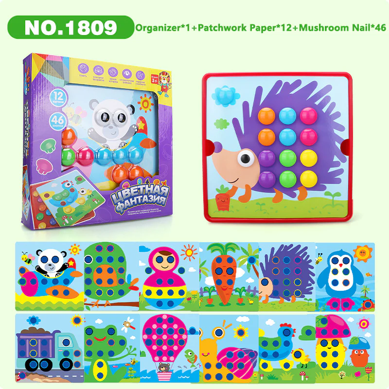 DIY educational toys large particles mushroom nail puzzle - Image 9