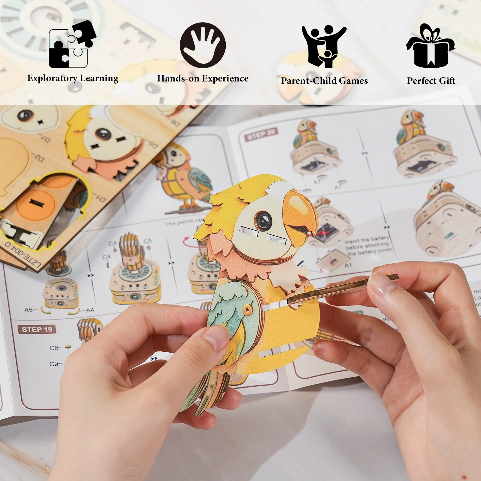 Echo Parrot – 3D DIY Wooden Puzzle Recorder - Image 3