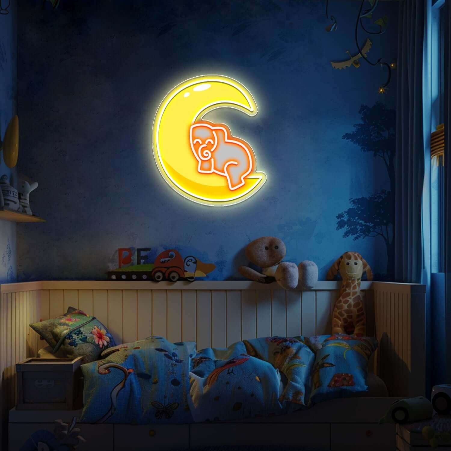 Elephant on the Moon Neon Sign - Image 2