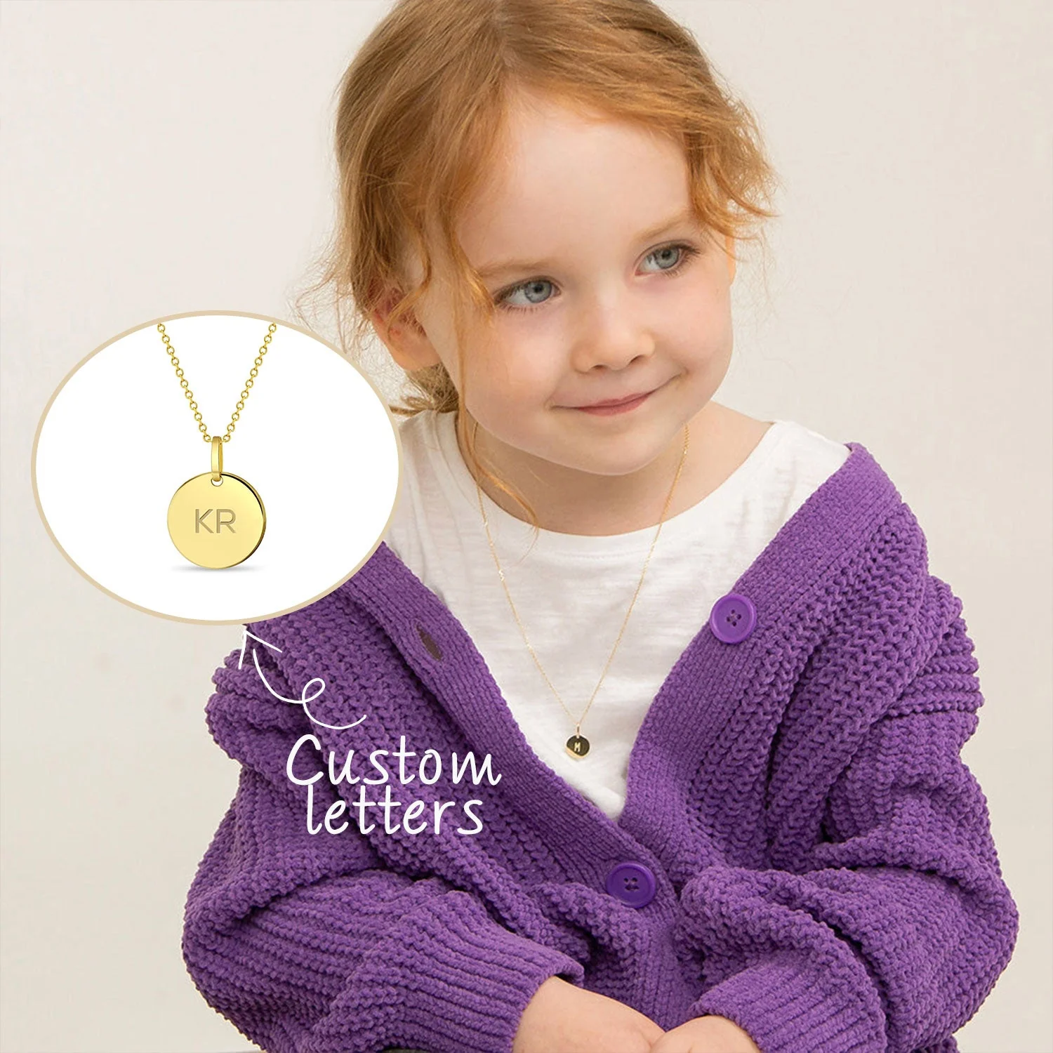 Engraved Kids Name Initials Necklace - Image 3