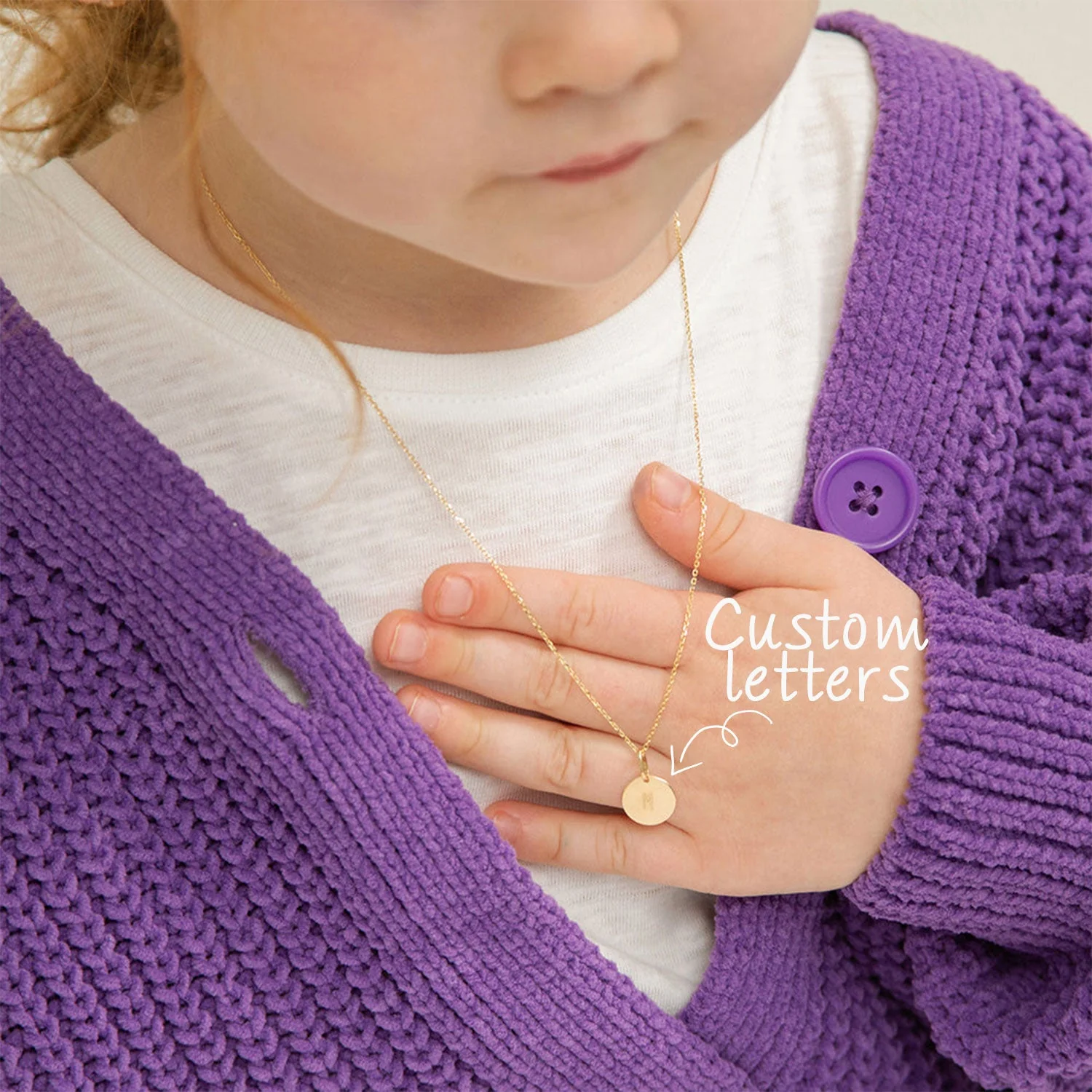 Engraved Kids Name Initials Necklace - Image 4