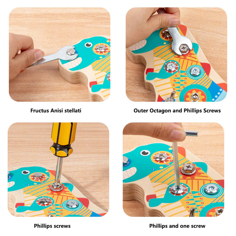 Fun Dinosaur Screwing Wooden Nut Removal Tool - Image 3