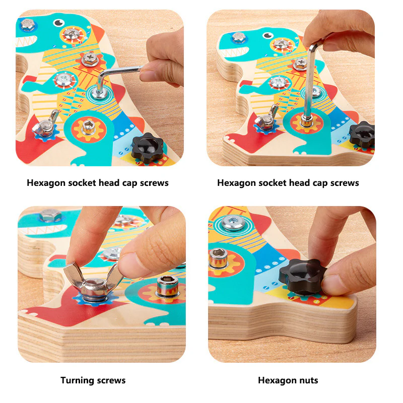 Fun Dinosaur Screwing Wooden Nut Removal Tool - Image 4