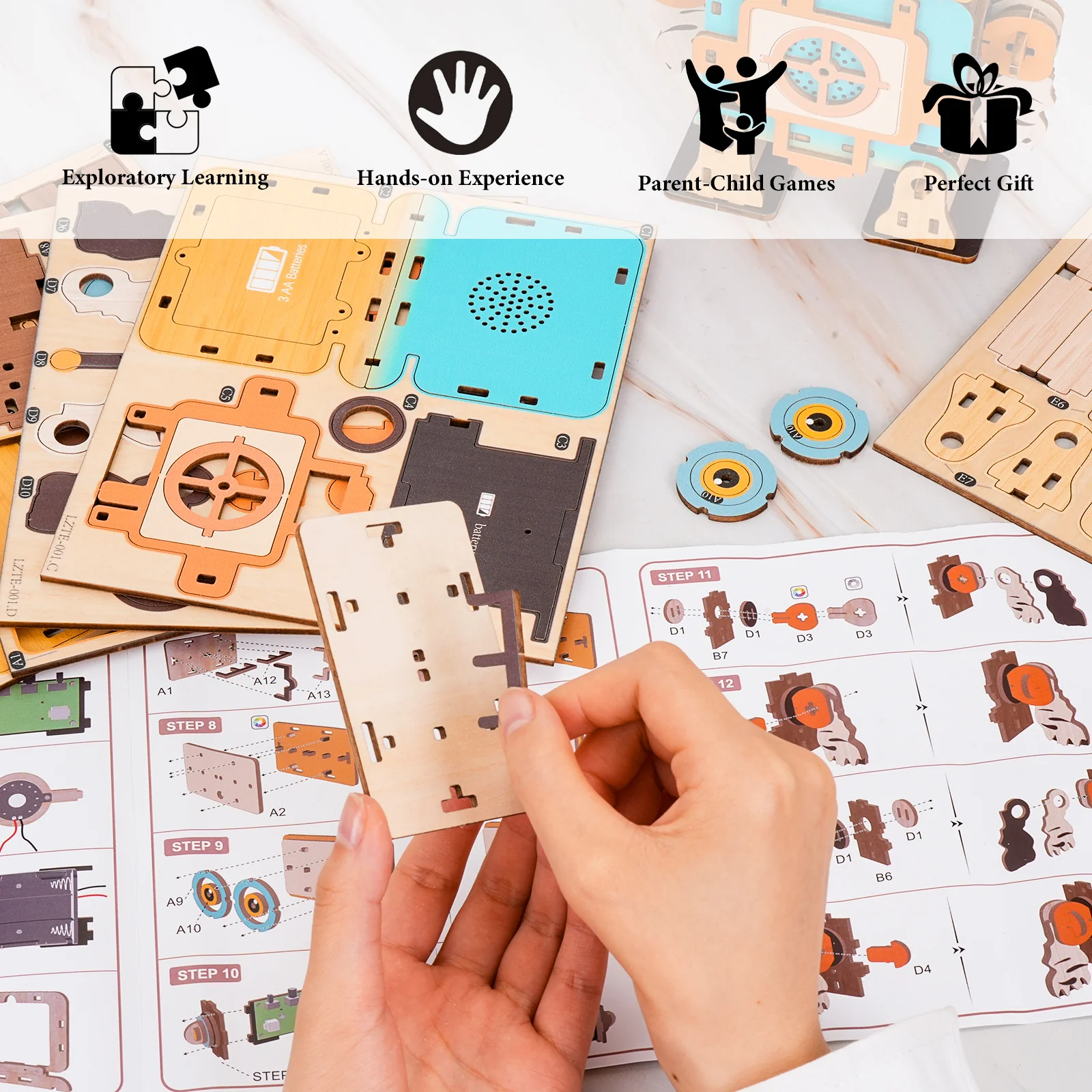 Grunt Robot – 3D DIY Wooden Puzzle Recorder - Image 3