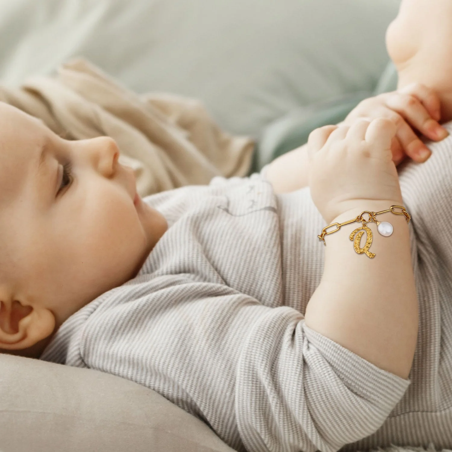 Kids Initial Pearl Charm Bracelet - Image 6