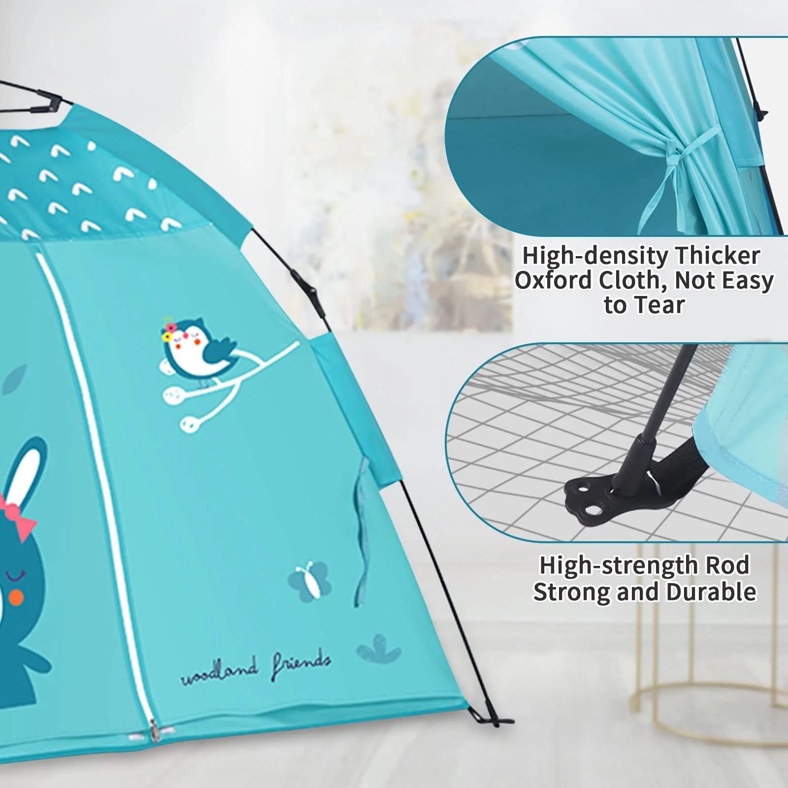 Kids Play Tent Blue Portable Camping Tent - Image 4