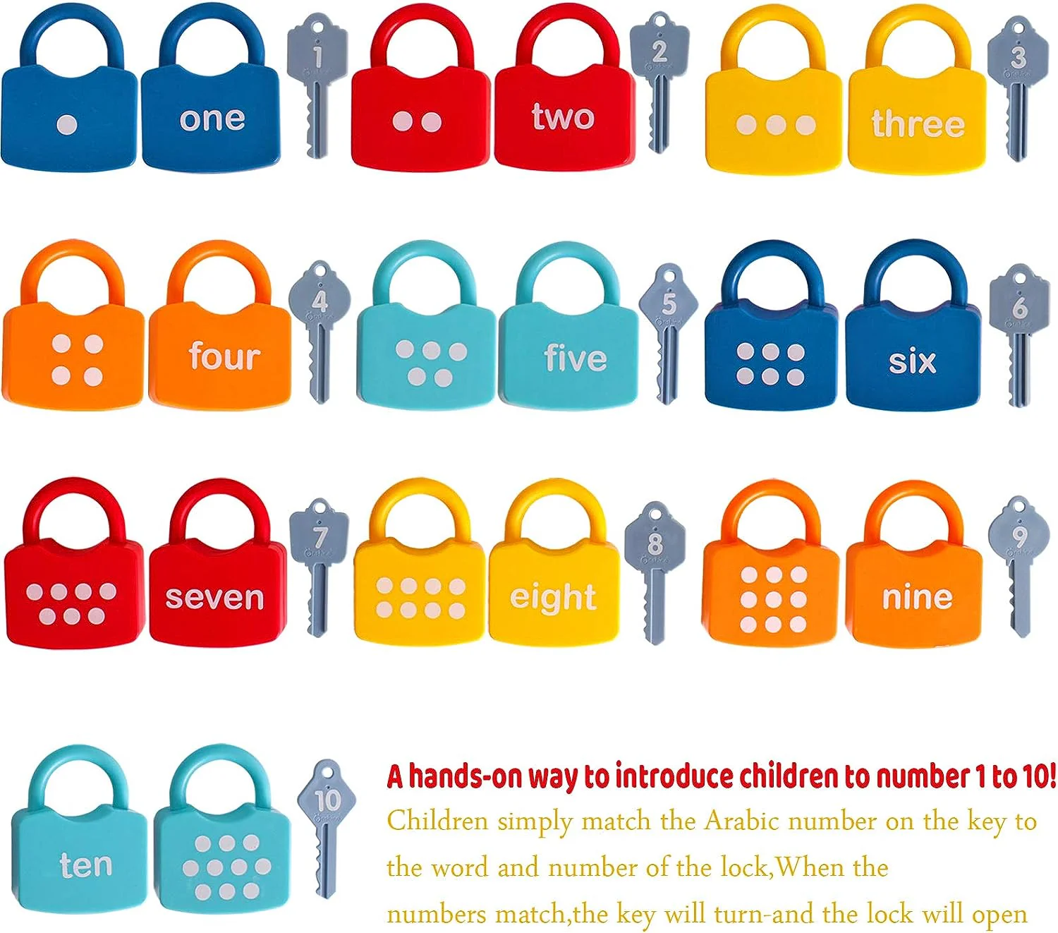 Learning Locks with Keys Numbers Matching & Counting Toys - Image 3