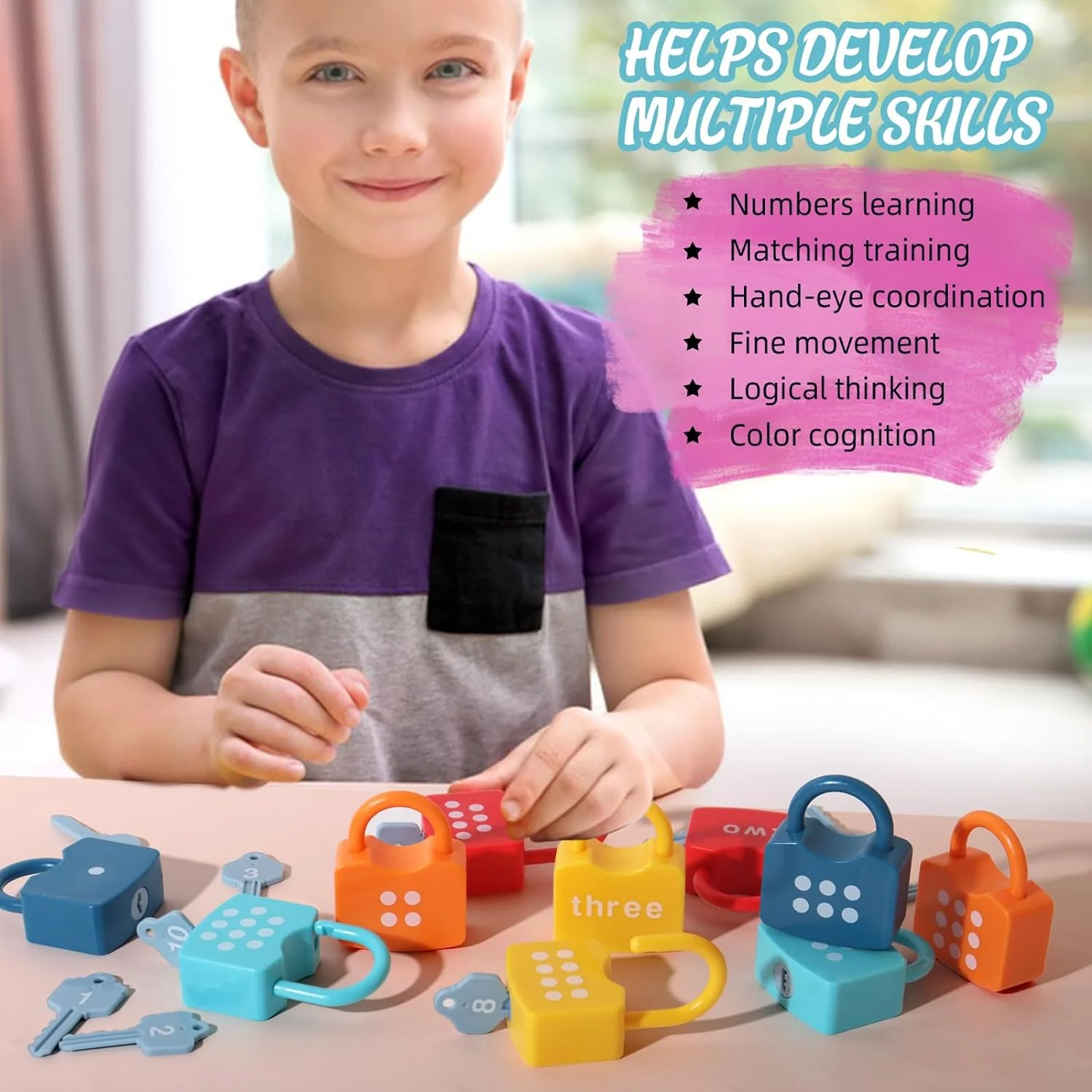 Learning Locks with Keys Numbers Matching & Counting Toys - Image 4