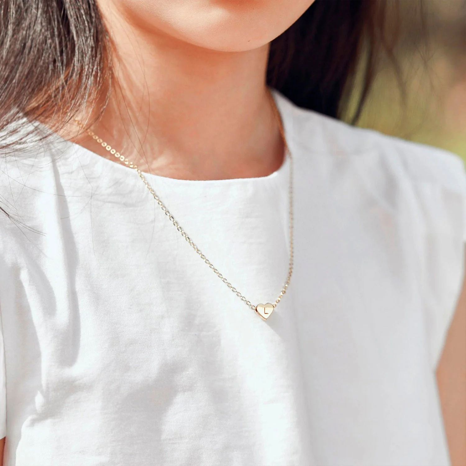 Love Personalized Initial Necklace for Kids - Image 3