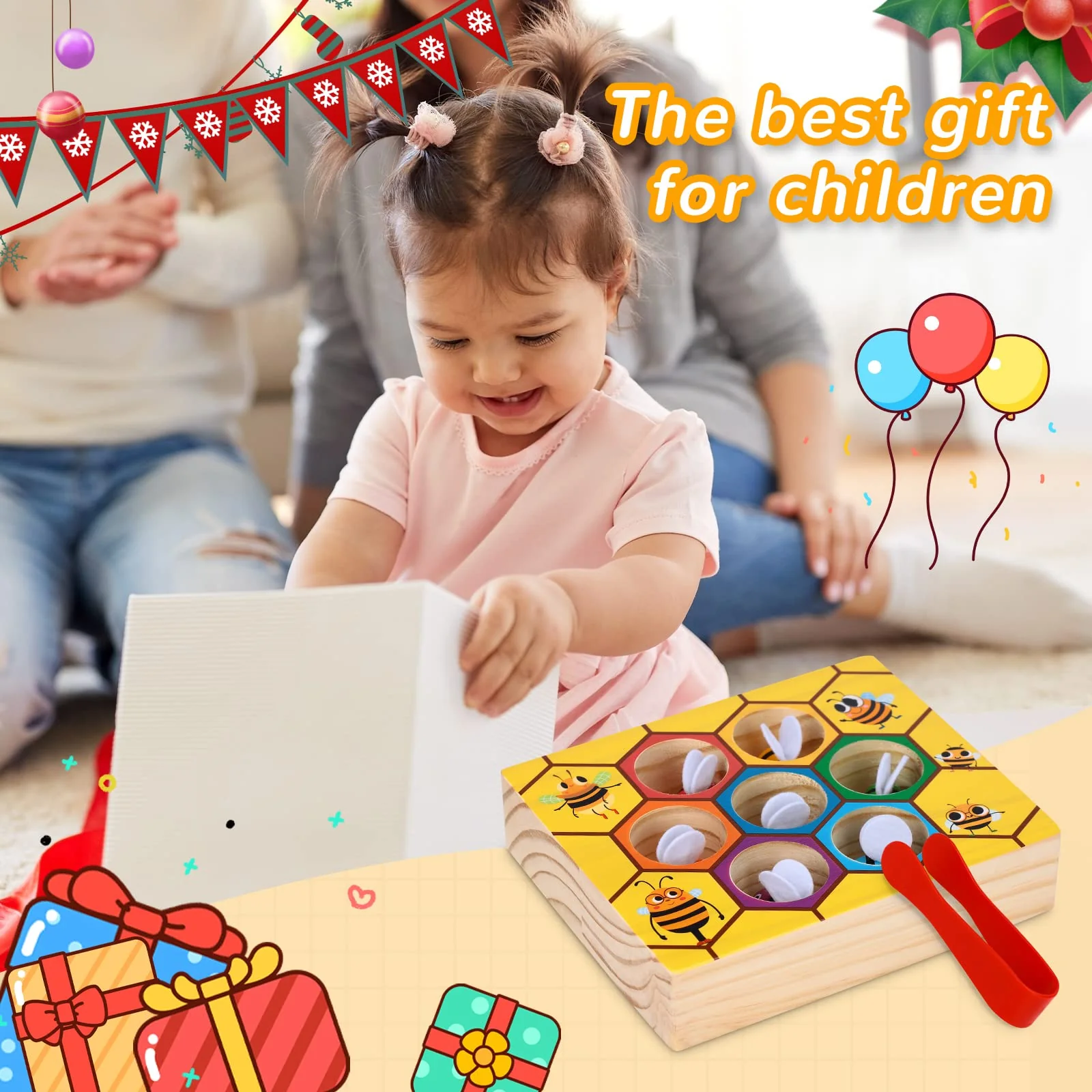 Montessori Beehive Matching Game Colour Recognition - Toy Gifts for Kids - Image 2