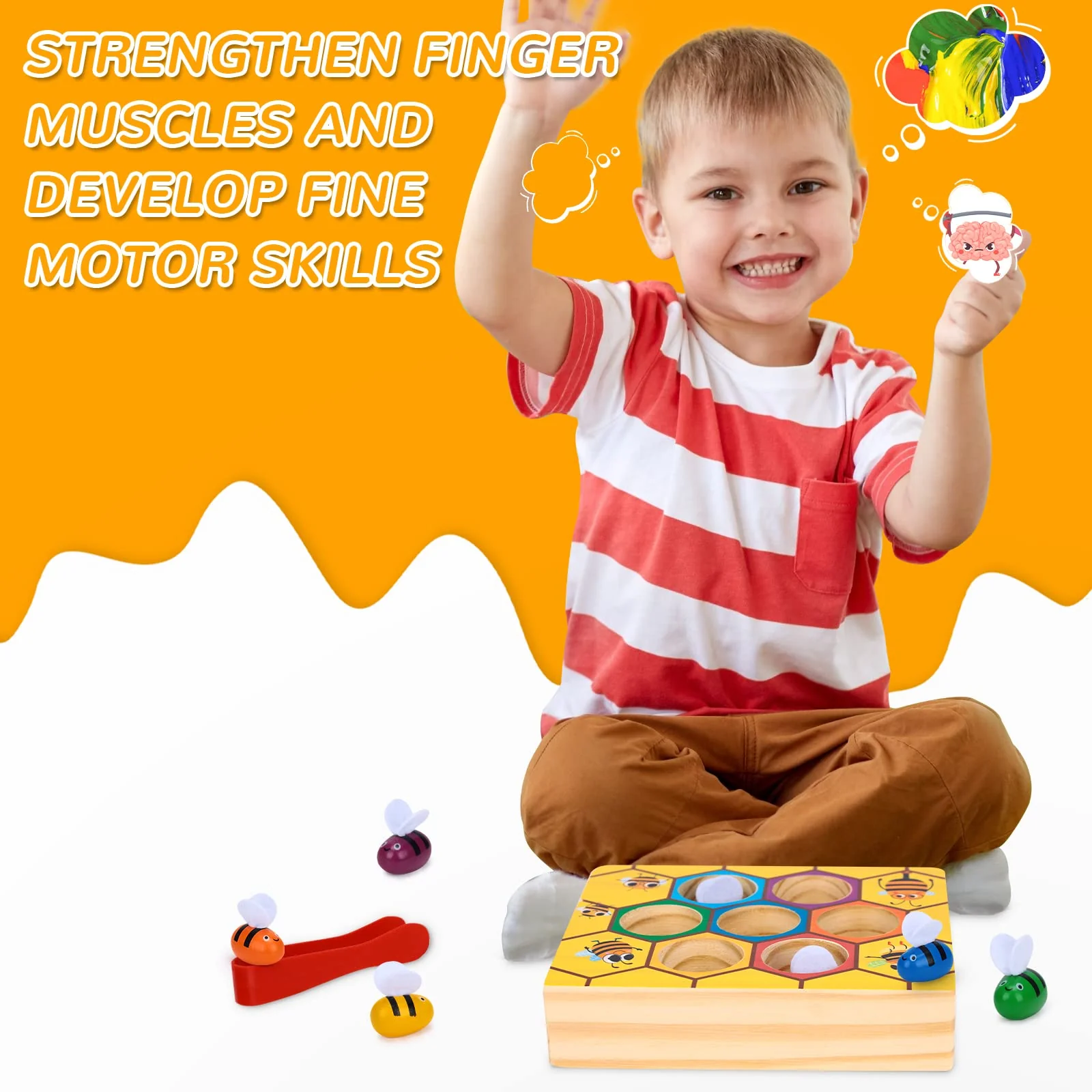 Montessori Beehive Matching Game Colour Recognition - Toy Gifts for Kids - Image 3