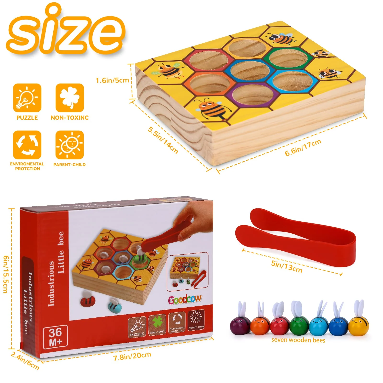 Montessori Beehive Matching Game Colour Recognition - Toy Gifts for Kids - Image 4