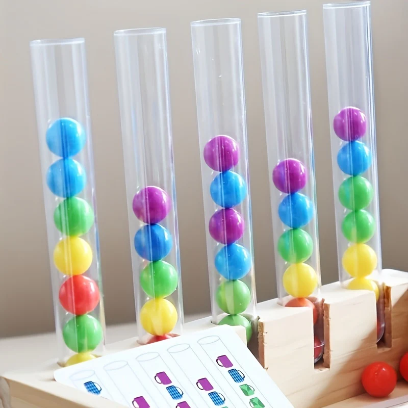 Montessori Early Education Clip Toys Test Tube Clip Colour Beads - Image 4