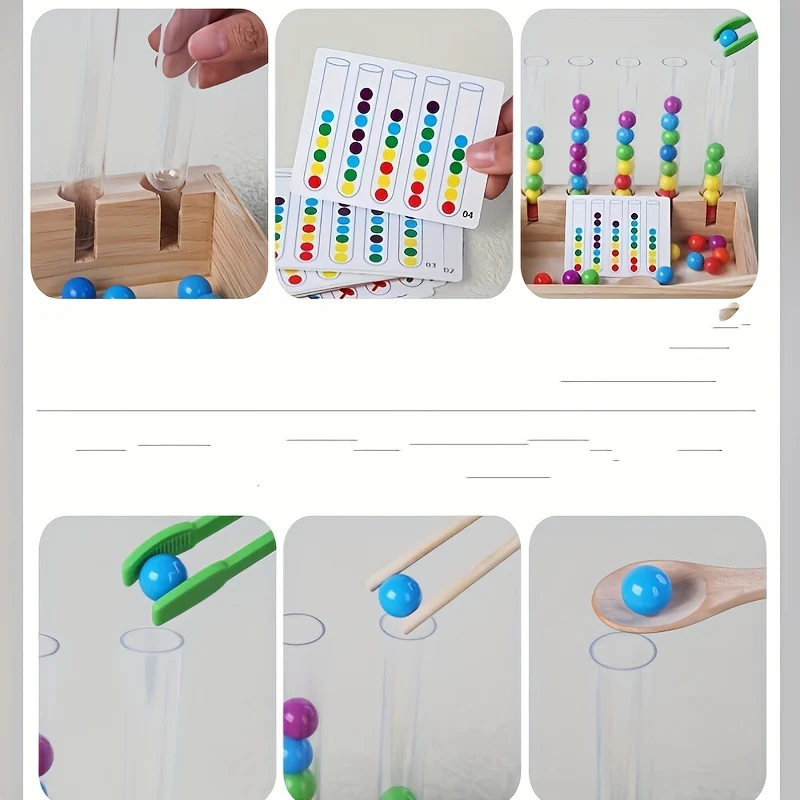 Montessori Early Education Clip Toys Test Tube Clip Colour Beads - Image 5