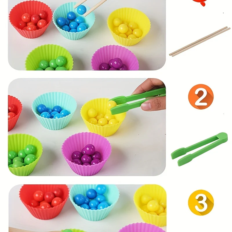 Montessori Early Education Clip Toys Test Tube Clip Colour Beads - Image 6