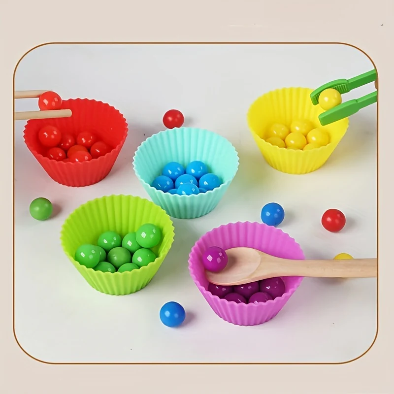 Montessori Early Education Clip Toys Test Tube Clip Colour Beads - Image 7