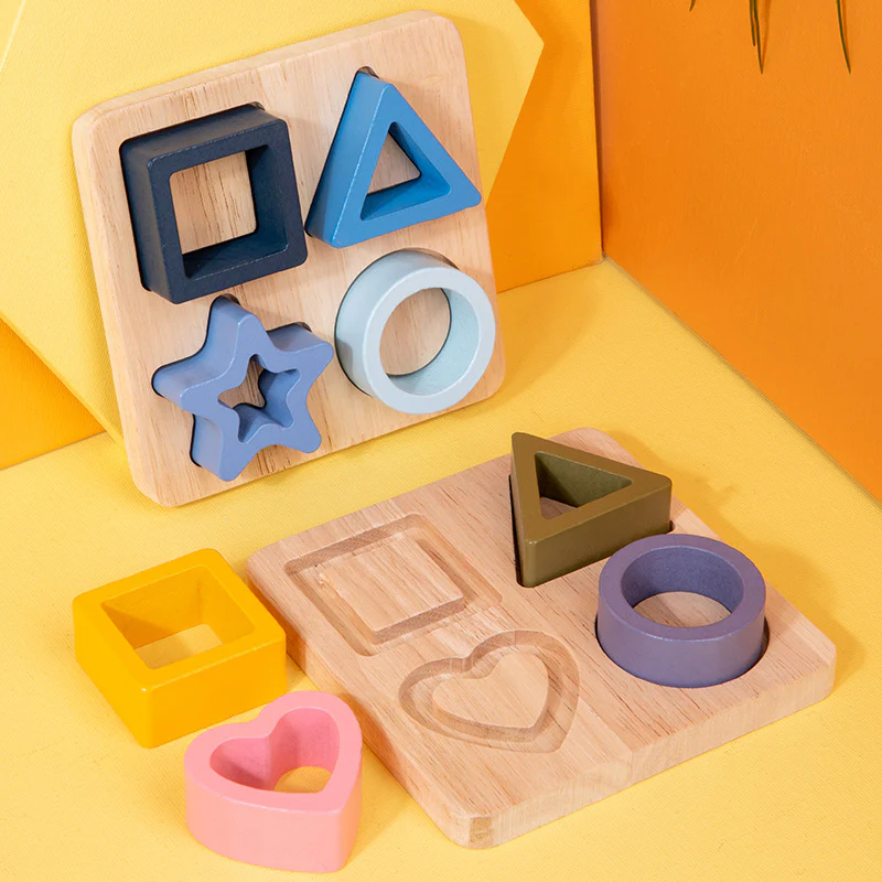 Montessori Wooden Geometric Shape Recognition Puzzle - Image 3
