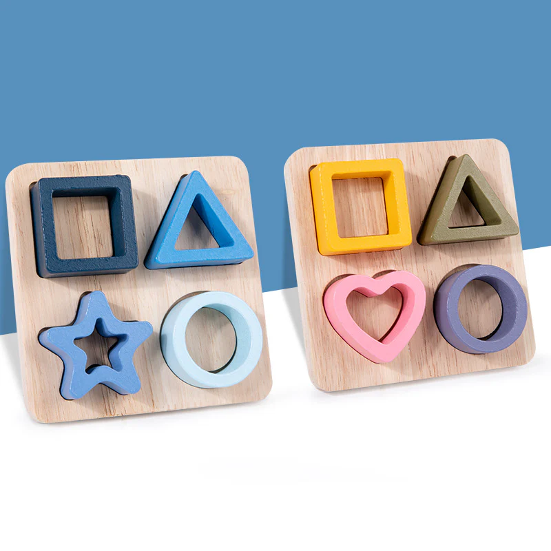 Montessori Wooden Geometric Shape Recognition Puzzle - Image 4